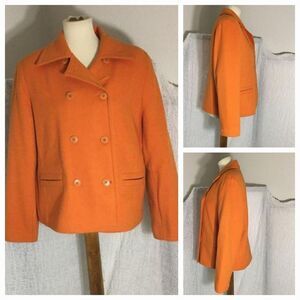 Peter Nygard Orange  Wool Coat Size 10